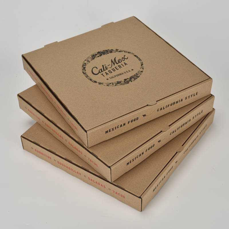 Food grade paper material custom design square pizza storage bags take away