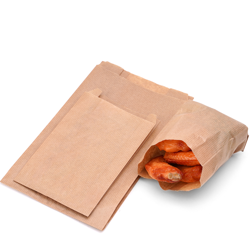 Eco-friendly Biodegradable Flat White Kraft Paper Mailing Baguette Delivery Bags For Food