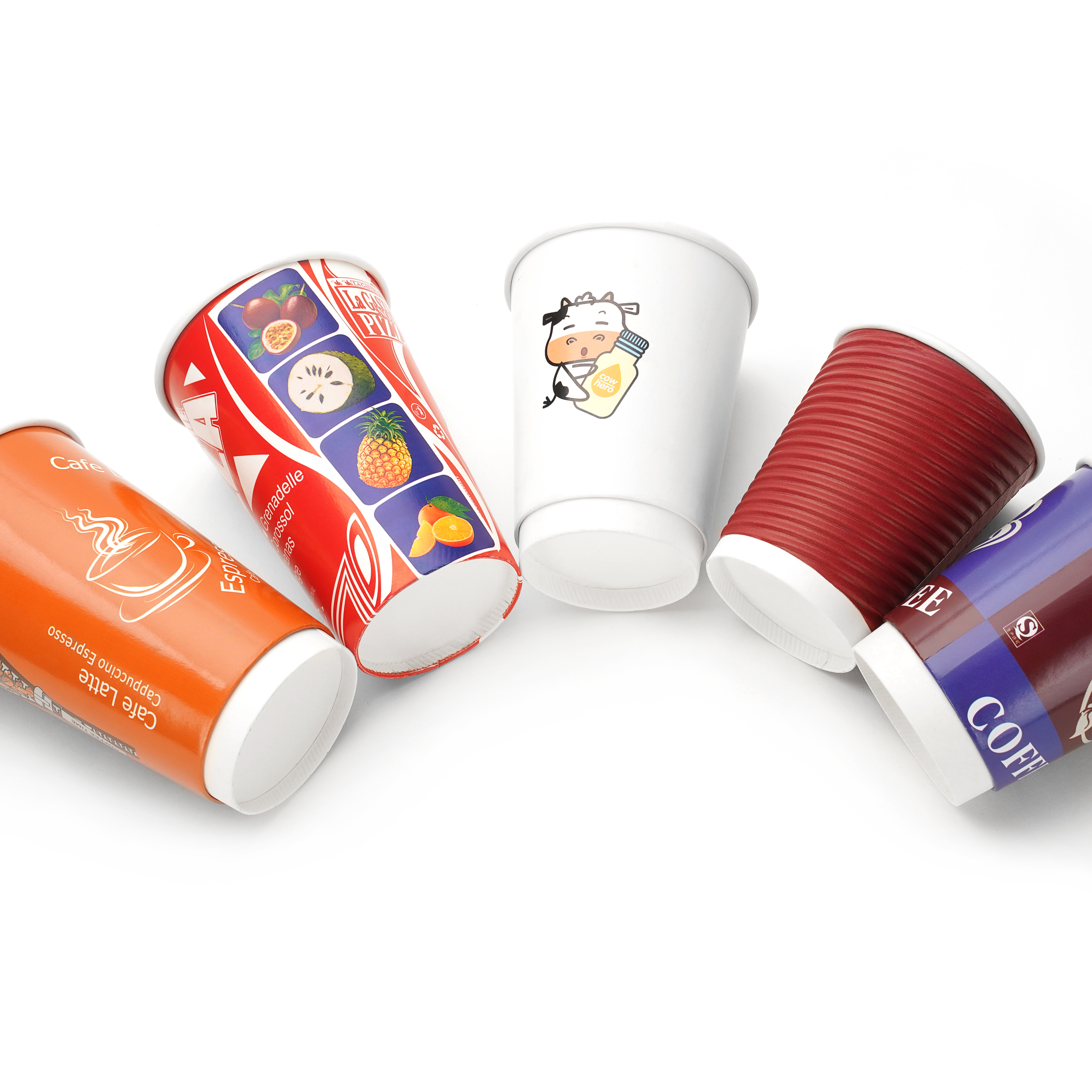 Wholesale Paper Cup Disposable Paper Coffee Cups Environmental Double Wall Paper Cups With Lid