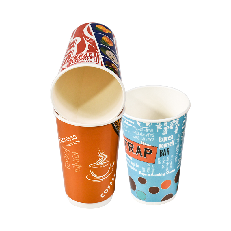 Wholesale Disposable Cup Paper Custom Paper Cups 16 oz 12 oz 8 oz With PE