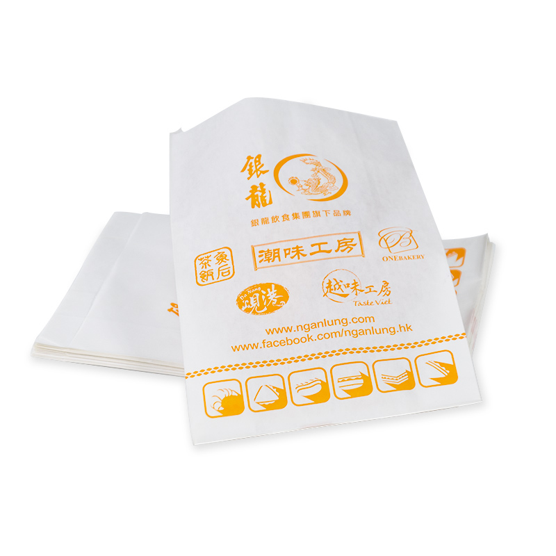 Custom Logo Printed Grease Resistant Parchment Paper Bags Packaging for Sandwich Cookie Pastry Food Snack
