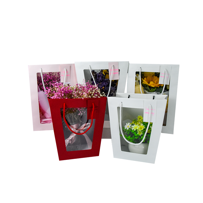 Custom Print Recyclable Luxury Jewelry Gifts Paper Bags With Your Own Logo Flower Paper Bag