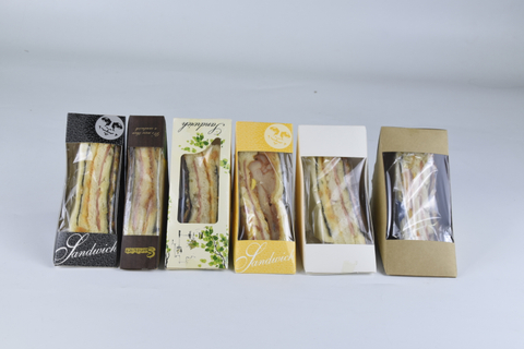 Wholesale Sandwich Packing Kraft Paper Box Custom Food Disposable Sandwich Packaging Box 