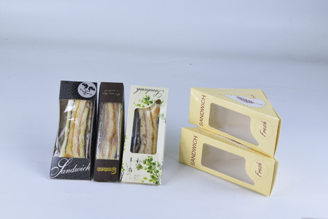Wholesale Sandwich Packing Kraft Paper Box Custom Food Disposable Sandwich Packaging Box 