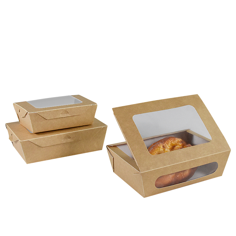 Wholesale Kraft Paper Salad Fruit Box Takeaway Fast Food Lunch Paper Box