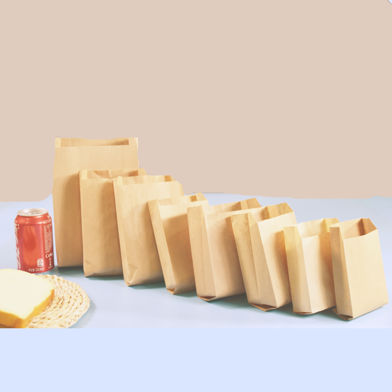 Flat Bread Paper Package Plain Design Suitable for Baguette And Croissant Bag Recycle Bag