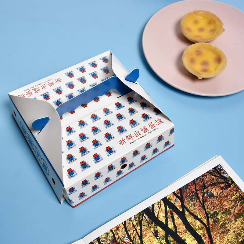 Egg tart box,Buy wholesale eco-friendly custom egg tart paper packing box disposable