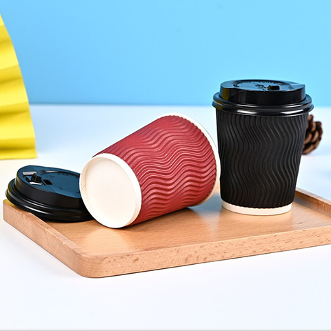 Hot Selling Classic Design Double Wall Eco-friendly Custom Printed Black Paper Coffee Cups