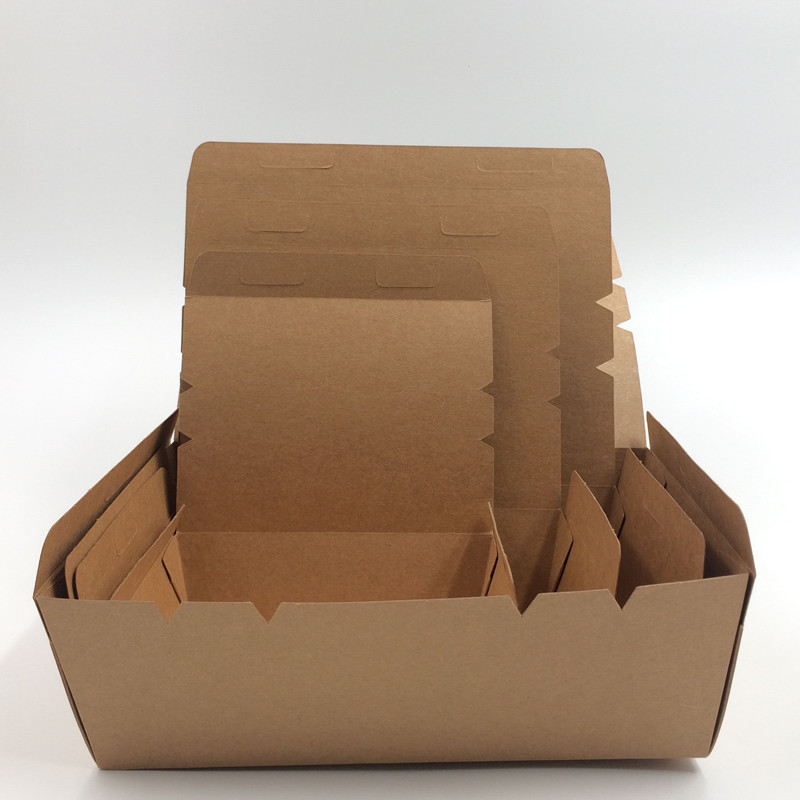 Factory Price Wholesale Greaseproof Disposable Paper Food Takeaway Lunch Paper Box Custom