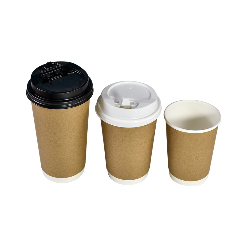 Factory Wholesale Custom Printed Double Wall Disposable Reusable Coffee Packing Kraft Paper Cup