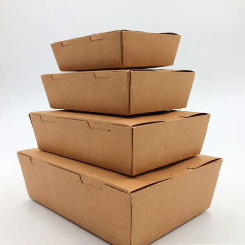 Takeaway Disposable Wholesale Chinese Kraft Brown Waterproof Oil Paper Lunch Box For Food Package