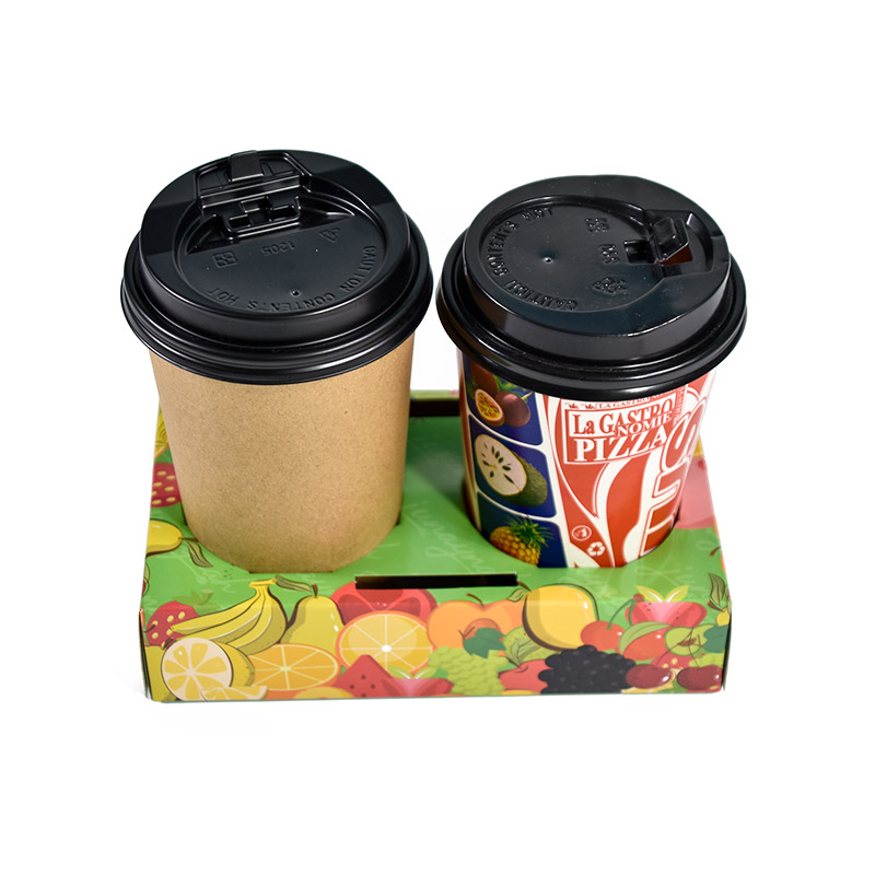 Milk Tea Juice 4 Cup Holder Bag Custom China KW Brand Hot Selling Stock White Brown Corrugated Paper Ripple Wall Recyclable Free