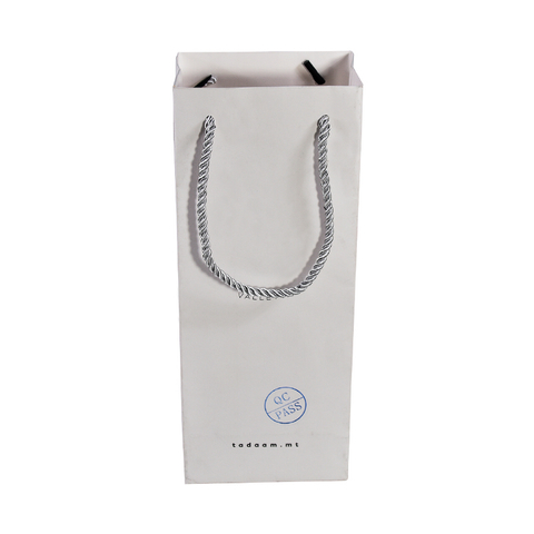 Wholesale Custom Print Logo Eco Friendly Art Paper Bags Wine Bag With Cotton Rope Handles