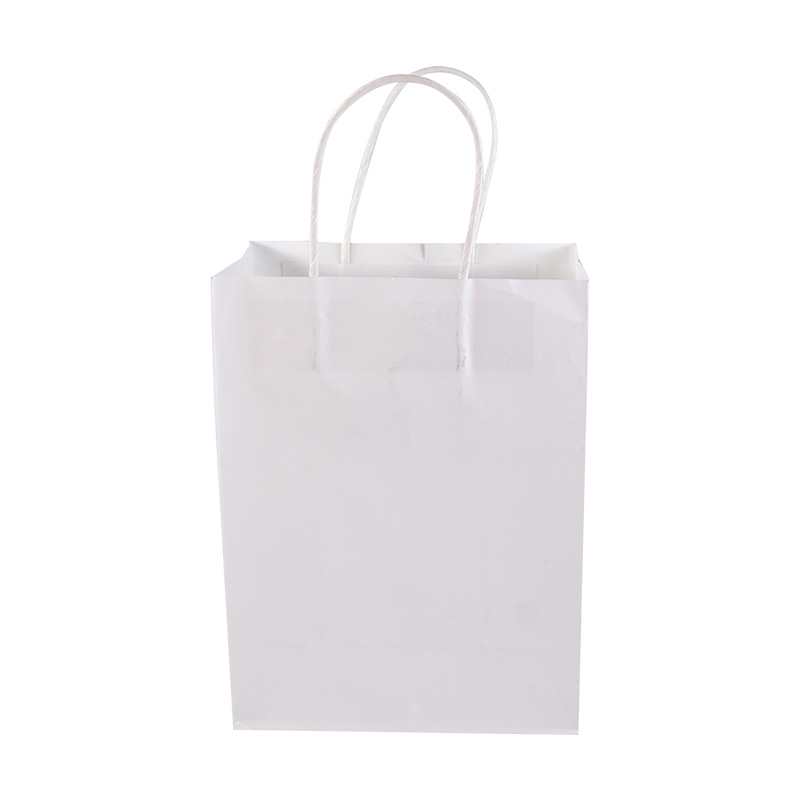 Custom Printed Your Own Logo Cardboard Packaging White Brown Kraft Gift Craft Shopping Paper Bag With Handles