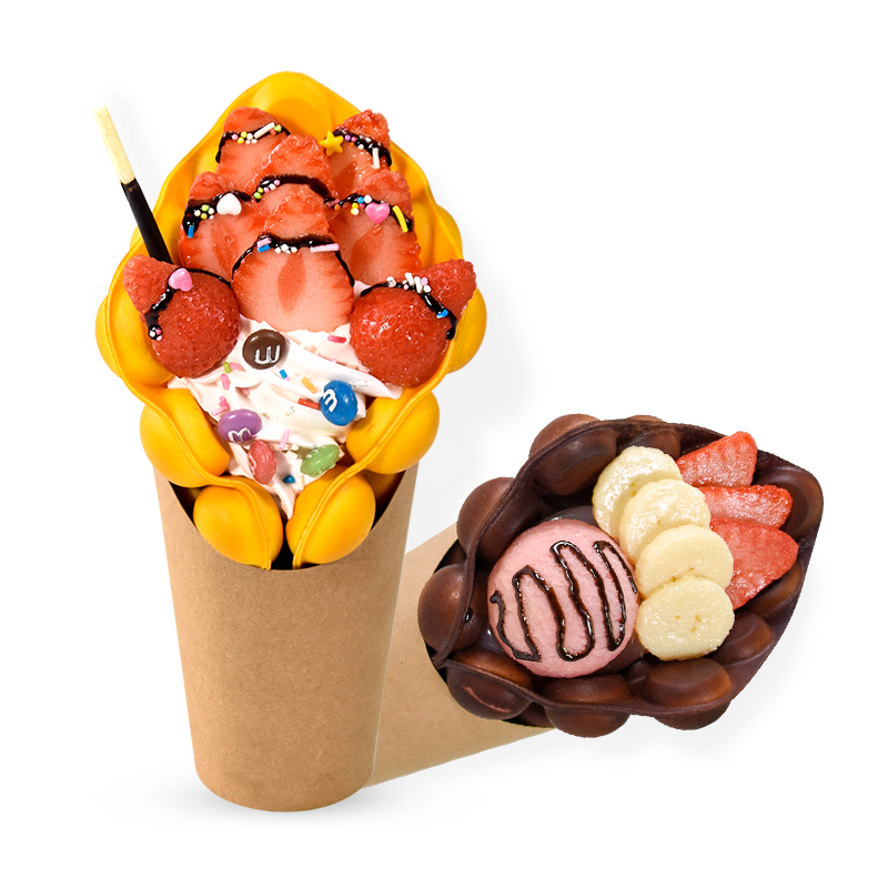 Kwong Wah Wholesale Customized With Print Logo Cardboard Paper Food Grade Bubble Cone Waffle Holder