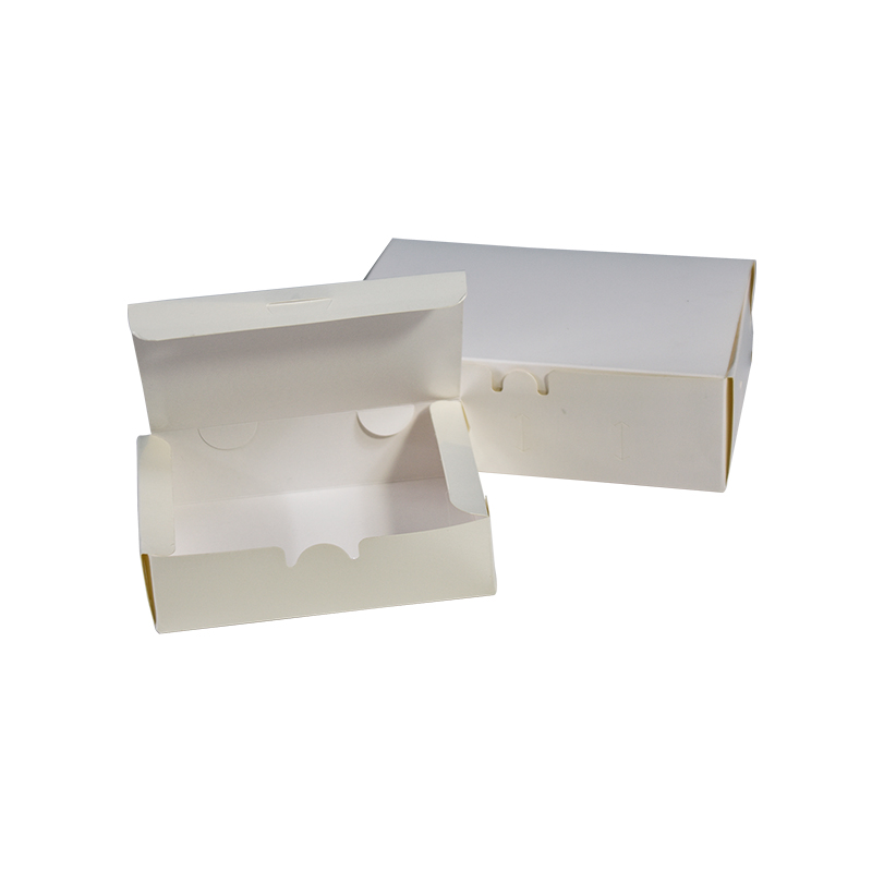 China Wholesale Disposable Packaging Disposable Fast Food Packaging White Kraft Paper Food Packing Box