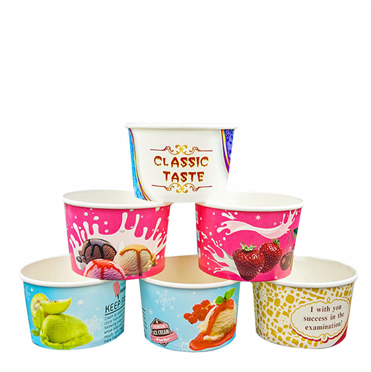 Factory Food Grade Recycled Disposable Design Custom Logo 4oz Ice Cream Paper Cups
