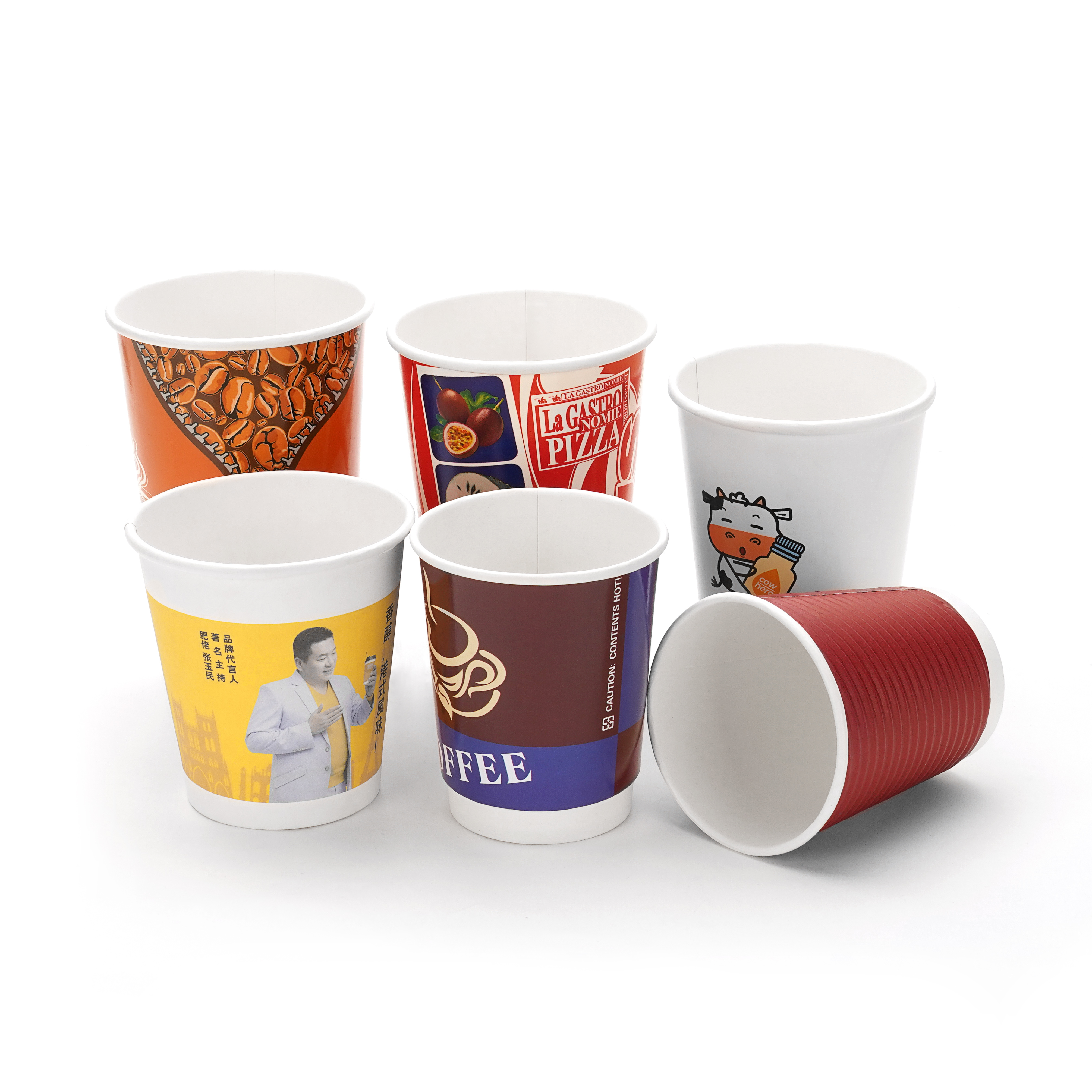 Wholesale Paper Cup Disposable Paper Coffee Cups Environmental Double Wall Paper Cups With Lid