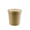 Disposable Eco-friendly Fast Food Kraft Paper Salad Bowl with Lid Kraft Paper Bowl 