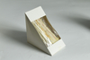 Kraft Paper Sandwich Box with Clear Window Bio-degradable Triangle Shape Sandwich Box Packaging 