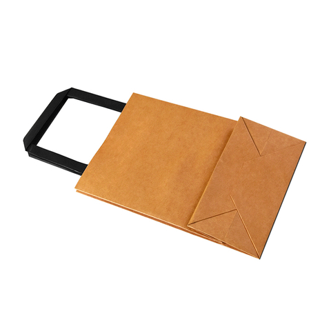 Custom Design Your Own Logo Flat Handle Restaurant Delivery Take Out Packaging Carry Brown Kraft Takeaway Food Paper Bag