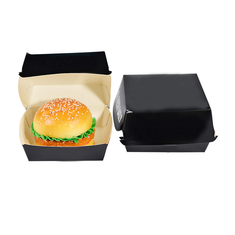 Bio-degradable Food Grade High Quality Bagasse Burge Box Fast Food Burger Packaging Box 