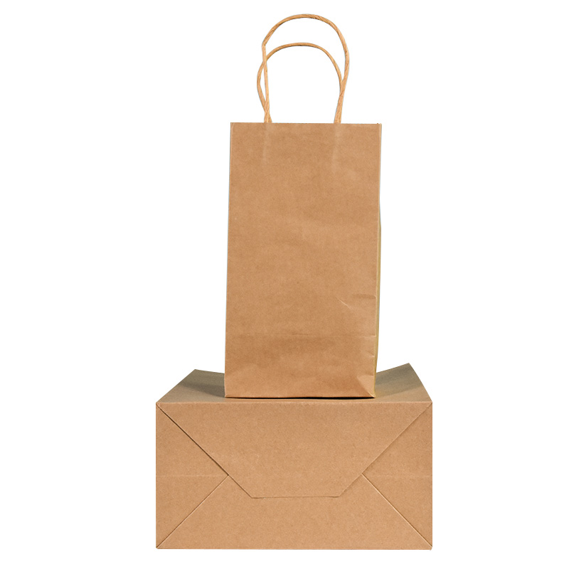 Hot Sale Custom Handle Brown Shopping Kraft Paper Bag Manufacturers with Logos