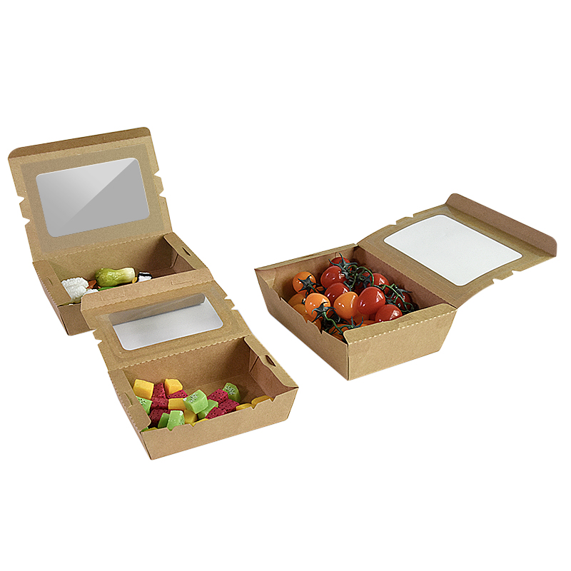 100% Food Grade Free Sample Low Price Biodegradable Custom Logo Food Packing Box With Window