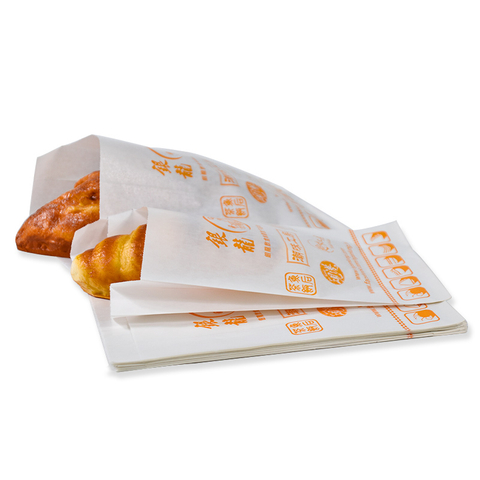 Custom Logo Printed Grease Resistant Parchment Paper Bags Packaging for Sandwich Cookie Pastry Food Snack