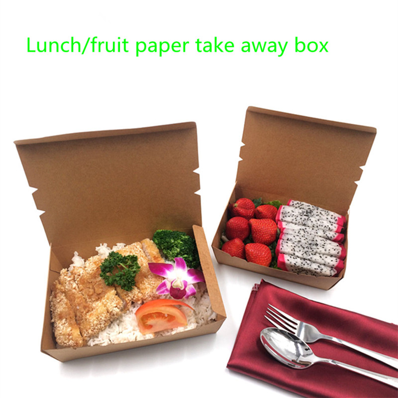 Takeaway Disposable Wholesale Chinese Kraft Brown Waterproof Oil Paper Lunch Box For Food Package