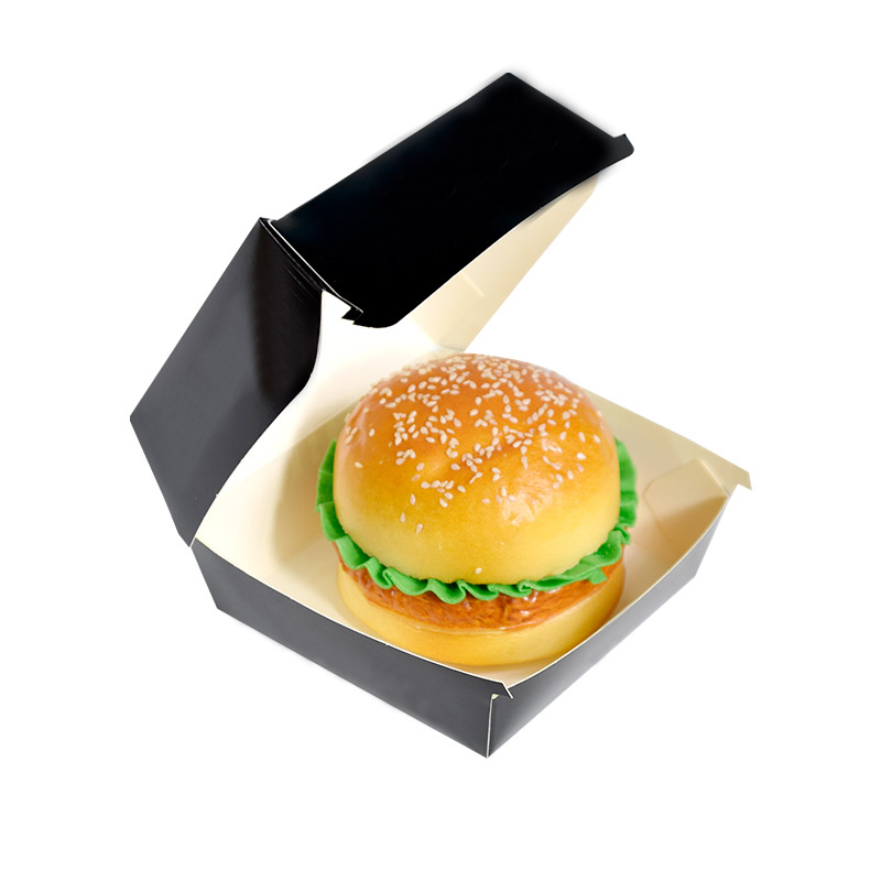 Bio-degradable Food Grade High Quality Bagasse Burge Box Fast Food Burger Packaging Box 