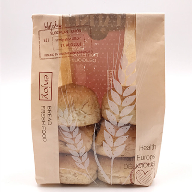 Food Industrial Use Biodegradable Kraft Paper Food Bag for Sandwich/Hamburg/Bread