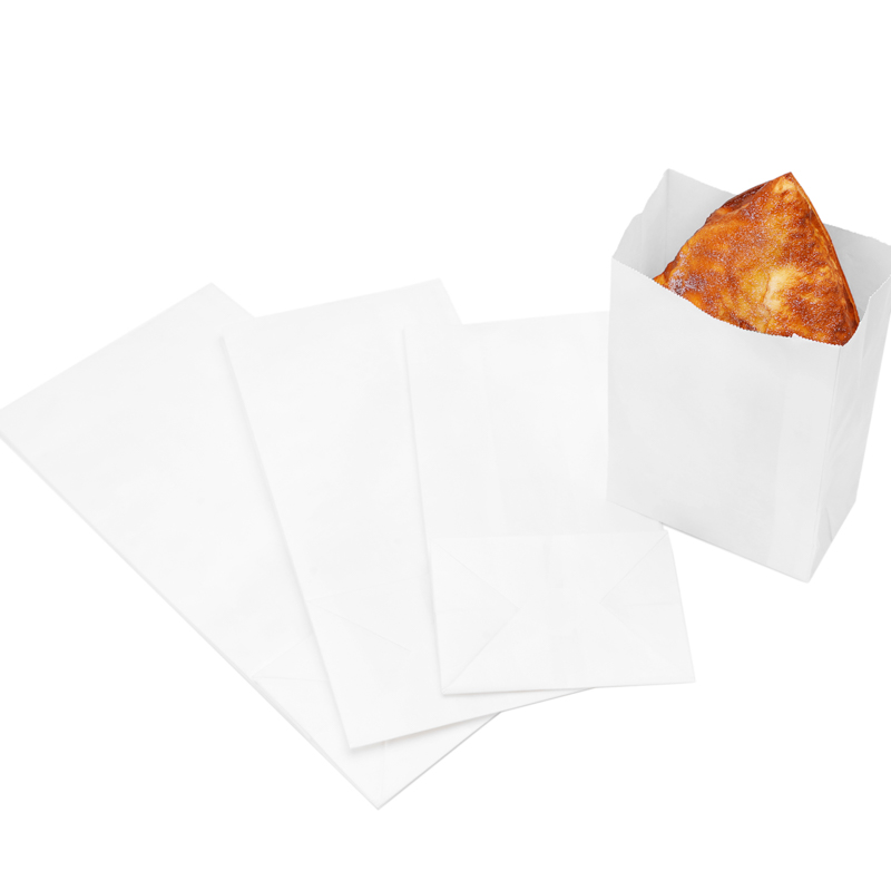 Wholesale Custom Bread White Paper Snack Bag White Kraft Paper Bag Without Handle