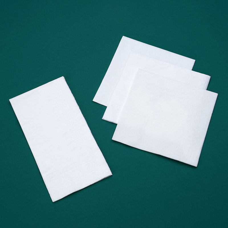 Restaurant 1/4 Fold Kitchen Tissue Paper Custom Color White Wedding Dinner Napkins Paper
