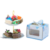 Customized Round Cake Tin Box For Cake Party Transparent Cake Box With Handle 