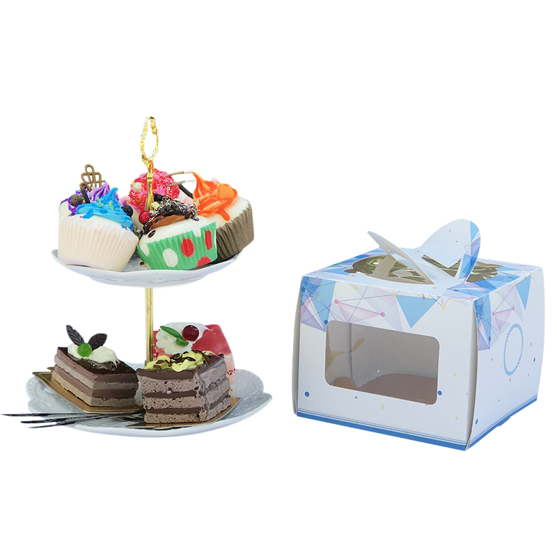 Customized Round Cake Tin Box For Cake Party Transparent Cake Box With Handle 