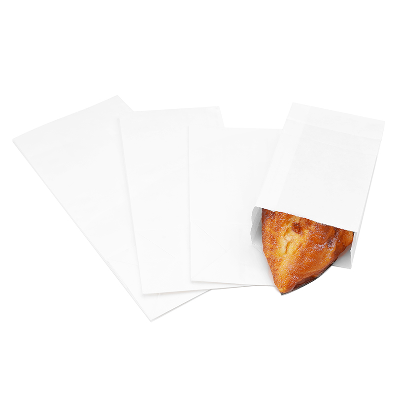 Wholesale Custom Bread White Paper Snack Bag White Kraft Paper Bag Without Handle
