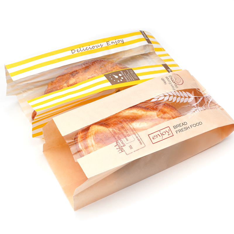 OEM Bolsas Custom Food Grade Grease Proof Kraft Bakery Bread Paper Bags Wholesale
